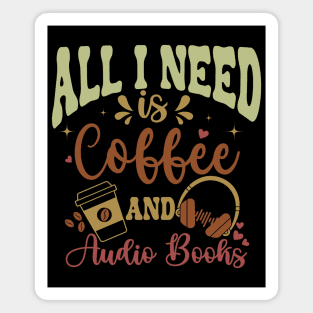 Vintage Colours-Coffee and Audiobooks Lover Gift Magnet